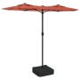 Sombrilla doble con luces LED terracota 316x240 cm de vidaXL, Sombrillas - Ref: Foro24-362974, Precio: 171,94 €, Descuento: %