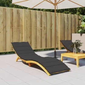 Black Oxford cloth sun lounger cushion 200x60x3 cm by vidaXL, Cushions for chairs and sofas - Ref: Foro24-314210, Price: 44,4...
