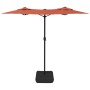 Sombrilla doble con luces LED terracota 316x240 cm de vidaXL, Sombrillas - Ref: Foro24-362974, Precio: 171,94 €, Descuento: %