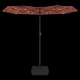Sombrilla doble con luces LED terracota 316x240 cm de vidaXL, Sombrillas - Ref: Foro24-362974, Precio: 171,94 €, Descuento: %