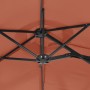 Sombrilla doble con luces LED terracota 316x240 cm de vidaXL, Sombrillas - Ref: Foro24-362974, Precio: 171,94 €, Descuento: %