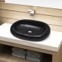 Lavabo de cerámica negro ovalado de vidaXL, Lavabos - Ref: Foro24-141920, Precio: 60,26 €, Descuento: %
