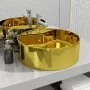 Lavabo con rebosadero 46,5x15,5 cm cerámica dorado de vidaXL, Lavabos - Ref: Foro24-143501, Precio: 84,80 €, Descuento: %