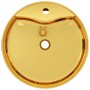 Lavabo con rebosadero 46,5x15,5 cm cerámica dorado de vidaXL, Lavabos - Ref: Foro24-143501, Precio: 93,25 €, Descuento: %