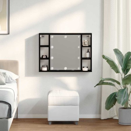 Armario con Espejo con estante Roble Negro 76 x 15 x 55 cm en Armarios y almacenamiento | Comprar online en Foru.es