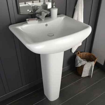 Freistehendes Waschbecken aus weißer Keramik, 580 x 470 x 200 mm von vidaXL, Sinkt - Ref: Foro24-143003, Preis: 160,28 €, Rab...