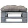 Otomana de palés para jardín madera gris y cojín gris de vidaXL, Otomanas de exterior - Ref: Foro24-275282, Precio: 60,25 €, ...