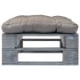 Otomana de palés para jardín madera gris y cojín gris de vidaXL, Otomanas de exterior - Ref: Foro24-275282, Precio: 60,16 €, ...