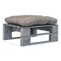Otomana de palés para jardín madera gris y cojín gris de vidaXL, Otomanas de exterior - Ref: Foro24-275282, Precio: 60,25 €, ...