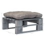 Otomana de palés para jardín madera gris y cojín gris de vidaXL, Otomanas de exterior - Ref: Foro24-275282, Precio: 60,16 €, ...