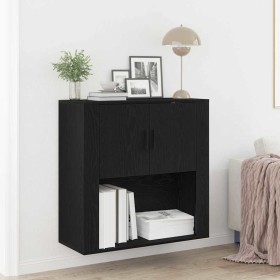 Mueble de pared con estante Roble negro 80 x 33 x 80 cm en Armarios y almacenamiento | Comprar online en Foru.es