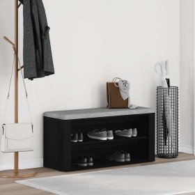 Banco zapatero roble negro 100x35x45 cm madera de ingeniería en Zapateros y organizadores de calzado | Comprar online en Foru.es