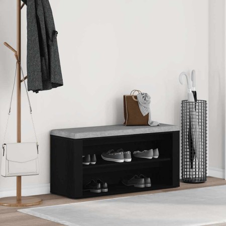 Banco zapatero roble negro 100x35x45 cm madera de ingeniería en Zapateros y organizadores de calzado | Comprar online en Foru.es