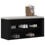 Banco zapatero roble negro 100x35x45 cm madera de ingeniería en Zapateros y organizadores de calzado | Comprar online en Foru.es