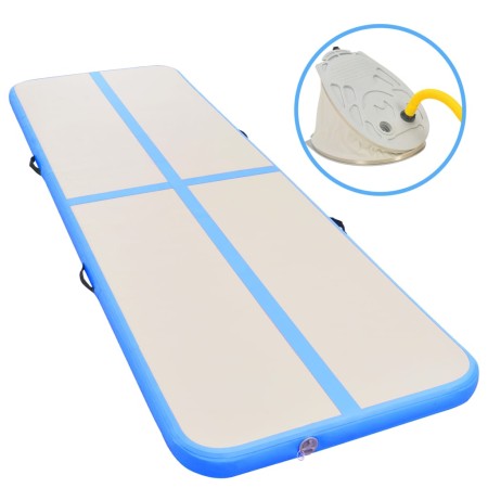 Esterilla inflable de gimnasia con bomba 300x100x10 cm PVC azul de vidaXL, Esteras para pilates y yoga - Ref: Foro24-91913, P...