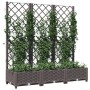 Jardinera con enrejado PP marrón 120x40x121,5 cm de vidaXL, Maceteros y jardineras - Ref: Foro24-318262, Precio: 89,16 €, Des...