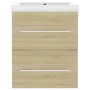 Mueble con lavabo madera de ingeniería roble Sonoma de vidaXL, Tocadores de baño - Ref: Foro24-3099035, Precio: 121,01 €, Des...