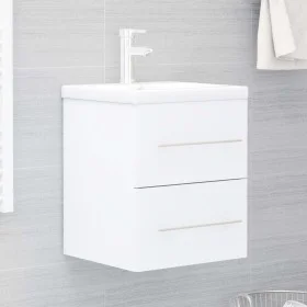 Mueble con lavabo madera contrachapada blanco brillante de vidaXL, Tocadores de baño - Ref: Foro24-3099032, Precio: 128,71 €,...