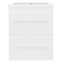 Mueble con lavabo madera contrachapada blanco brillante de vidaXL, Tocadores de baño - Ref: Foro24-3099032, Precio: 124,68 €,...
