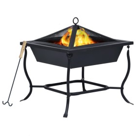 Brasero de acero negro 42x42x45 cm de vidaXL, Chimeneas - Ref: Foro24-46647, Precio: 45,23 €, Descuento: %