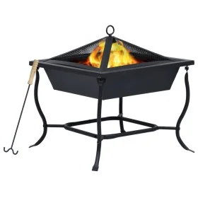 Brasero de acero negro 42x42x45 cm de vidaXL, Chimeneas - Ref: Foro24-46647, Precio: 43,63 €, Descuento: %