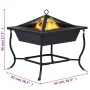 Brasero de acero negro 42x42x45 cm de vidaXL, Chimeneas - Ref: Foro24-46647, Precio: 43,63 €, Descuento: %