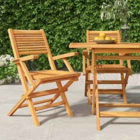 Sillas de jardín plegables 2 uds madera maciza teca 55x62x90 cm de vidaXL, Sillas de jardín - Ref: Foro24-362762, Precio: 145...