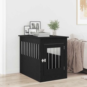 Mueble para jaula de perro de roble negro, 55 x 80 x 68 cm, madera de ingeniería en Casetas para perros | Comprar online en Foru