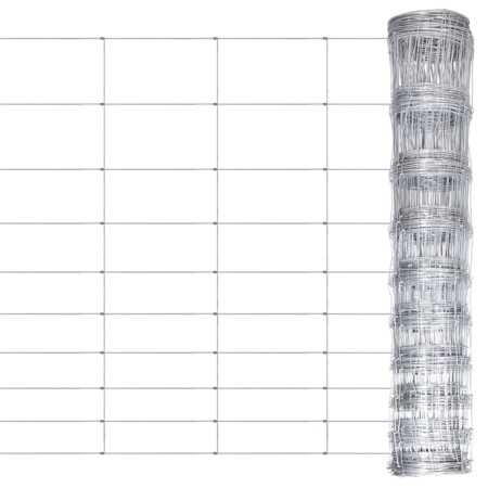 Valla de jardín de acero galvanizado plateado 50x1,2 m de vidaXL, Paneles de vallas - Ref: Foro24-149501, Precio: 104,00 €, D...