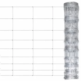 Gartenzaun aus silberverzinktem Stahl, 50 x 1,2 m von vidaXL, Zaunpaneele - Ref: Foro24-149500, Preis: 79,65 €, Rabatt: %