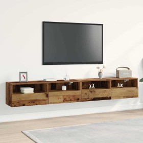 Mueble de TV Montado en la Pared 2 pcs Madera Vieja en Muebles TV | Comprar online en Foru.es