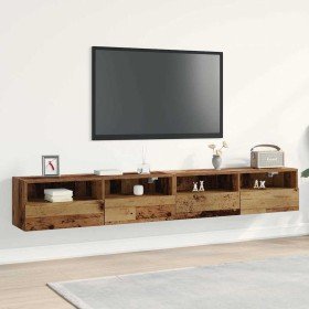 Mueble de TV Montado en la Pared 2 pcs Madera Vieja en Muebles TV | Comprar online en Foru.es