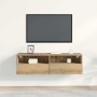 Mueble de TV Montado en la Pared Roble artisan 100 x 30 x 30 cm en Muebles TV | Comprar online en Foru.es