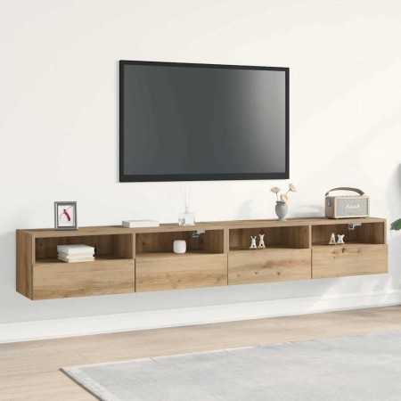 Mueble de TV Montado en la Pared 2 pcs Roble artisan en Muebles TV | Comprar online en Foru.es
