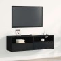 Mueble de TV Montado en la Pared Roble Negro 100 x 30 x 30 cm en Muebles TV | Comprar online en Foru.es