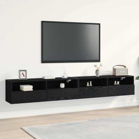Mueble de TV Montado en la Pared 2 pcs Roble negro en Muebles TV | Comprar online en Foru.es