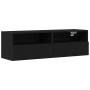 Mueble de TV Montado en la Pared 2 pcs Roble negro en Muebles TV | Comprar online en Foru.es
