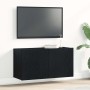Mueble de TV roble negro 80x30x41 cm madera de ingeniería en Armarios y almacenamiento | Comprar online en Foru.es
