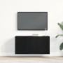Mueble de TV roble negro 80x30x41 cm madera de ingeniería en Armarios y almacenamiento | Comprar online en Foru.es