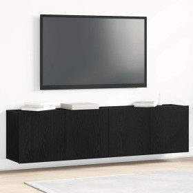 Muebles de TV 2 piezas roble negro 160x30x41 cm madera de ingeniería en Armarios y almacenamiento | Comprar online en Foru.es