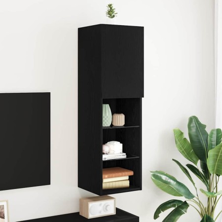 Mueble de TV Negro 30,5 x 30 x 102 cm Madera de ingeniería en Armarios y almacenamiento | Comprar online en Foru.es
