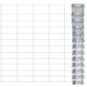 Silver galvanized steel garden fence 50x1.25 m by vidaXL, fence panels - Ref: Foro24-149502, Price: 92,76 €, Discount: %