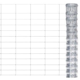 Valla de jardín de acero galvanizado plateado 50x1,25 m de vidaXL, Paneles de vallas - Ref: Foro24-149502, Precio: 93,92 €, D...