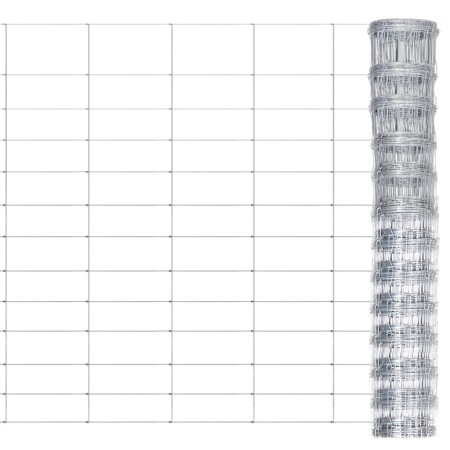 Valla de jardín de acero galvanizado plateado 50x1,25 m de vidaXL, Paneles de vallas - Ref: Foro24-149502, Precio: 93,92 €, D...