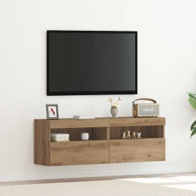 Mueble de TV Montado en la Pared 2 pcs Roble artisan en Muebles TV | Comprar online en Foru.es