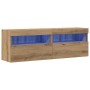 Mueble de TV Montado en la Pared 2 pcs Roble artisan en Muebles TV | Comprar online en Foru.es
