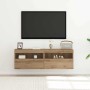 Mueble de TV Montado en la Pared 2 pcs Roble artisan en Muebles TV | Comprar online en Foru.es