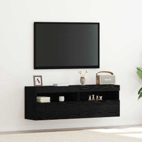 Mueble de TV Montado en la Pared Roble negro 60 x 30 x 40 cm en Muebles TV | Comprar online en Foru.es