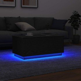 Mesa de centro con luces LED roble negro 90x49x40 cm en Mesas de centro | Comprar online en Foru.es
