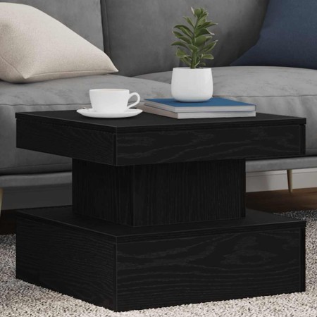 Mesa de centro con luces LED roble negro 50x50x40 cm en Mesas de centro | Comprar online en Foru.es